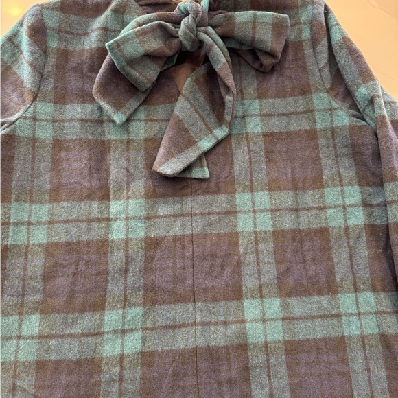 NWT Tuckernuck Faye Ruffle-Neck Bow Back Top - Blackwatch Green Plaid Size XL - Picture 3 of 5